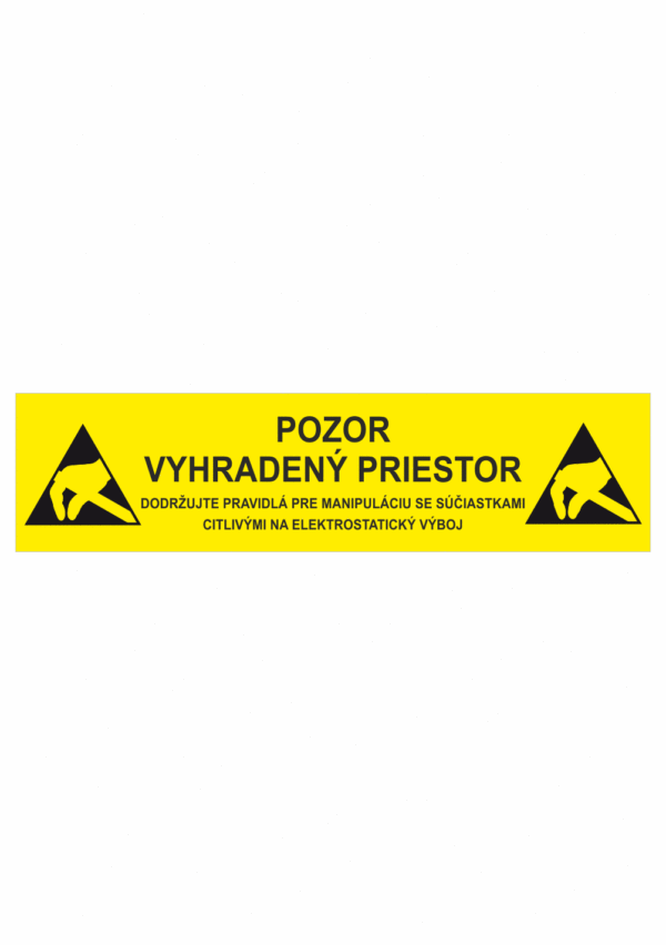 Elektro značenie - ESD značky: ESD symbol + Pozor Vyhradený priestor