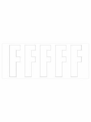 Čísla a písmena - Samolepiace písmena rezana: F (Bielé)