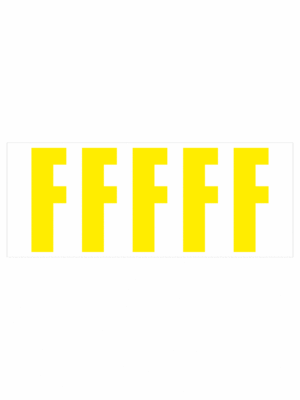 Čísla a písmena - Samolepiace písmena rezana: F (Žluté)