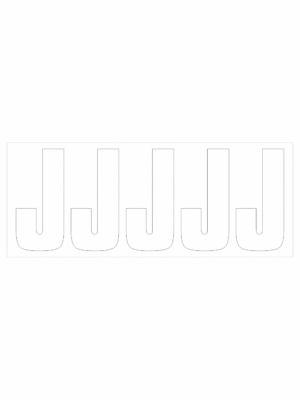 Čísla a písmena - Samolepiace písmena rezana: J (Bielé)