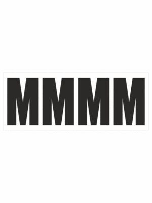 Čísla a písmena - Samolepiace písmena rezana: M (Čierné)