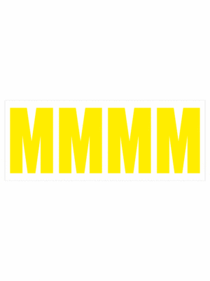 Čísla a písmena - Samolepiace písmena rezana: M (Žlté)