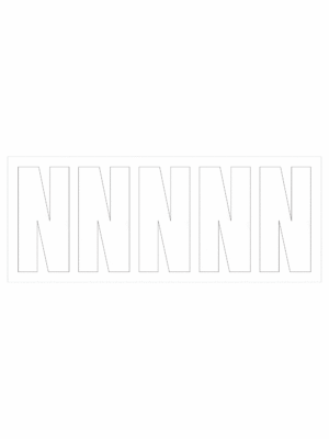 Čísla a písmena - Samolepiace písmena rezana: N (Bielé)