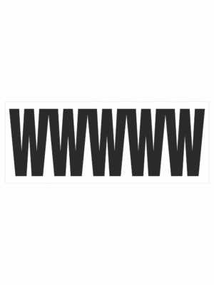 Čísla a písmena - Samolepiace písmena rezana: W (Čierné)