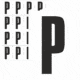 Značky písmen a čísel - Samolepiace tlačené písmeno na bielom podklade: P (Čierne)