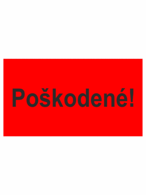 Kontrolné a kalibračné značení - Štítok kvality a organizacie: Poškodené!