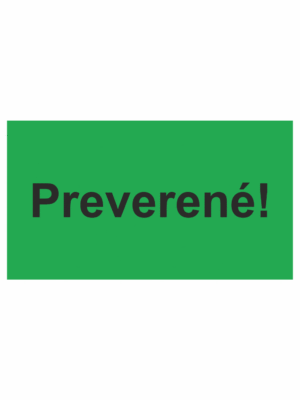 Kontrolné a kalibračné značení - Štítok kvality a organizacie: Preverené!