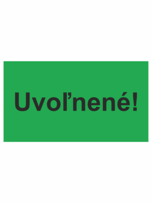 Kontrolné a kalibračné značení - Štítok kvality a organizacie: Uvoľnené!