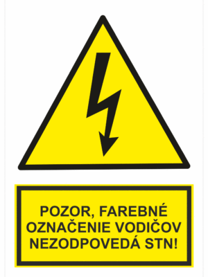 Elektro značenie - Elektro výstrahy: Pozor, farebné označenie vodičov nezodpovedá stn!