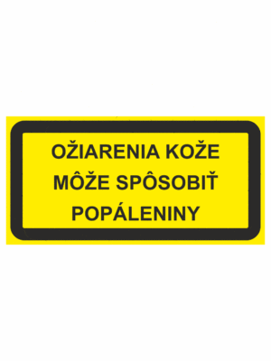 Značenie strojov - Laserové zariadenia: Ožiarenia kože može sposobiť popáleniny