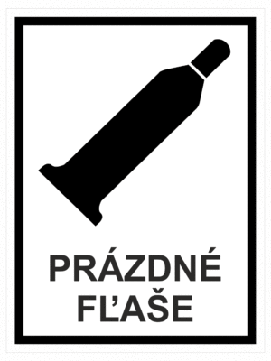 Označenie obalov nebezpečných látok - Tlakové nádoby a plyny: Prázdné fľaše (Text + Symbol)