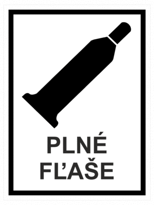Označenie obalov nebezpečných látok - Tlakové nádoby a plyny: Plné fľaše (Text + symbol)