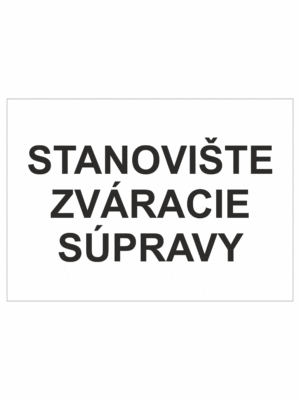 Označenie obalov nebezpečných látok - Tlakové nádoby a plyny: Stanoviště zváracie súpravy (Text)