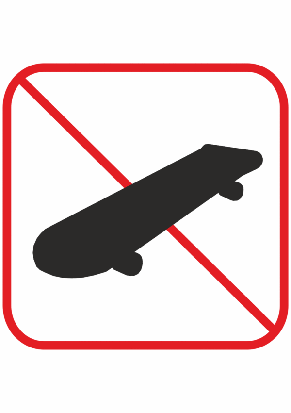 Značenie budov a pristor - Piktogramy na samolepiacej fólii: Skateboard (štvorec)