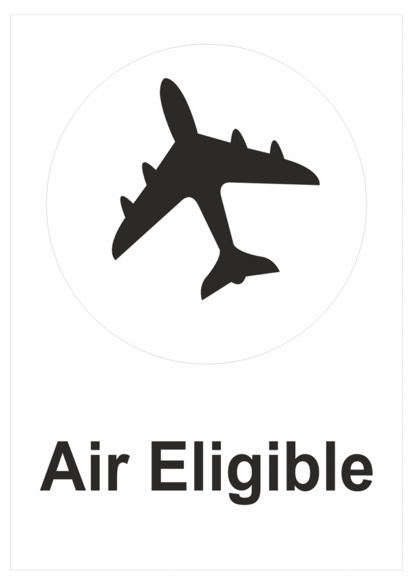 Označenie obalov nebezpečných látok - Prepravné štítky: Air Eligible
