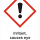 Označenie obalov nebezpečných látok - GHS symboly s textom: Irritant, causes eye and skin irritation
