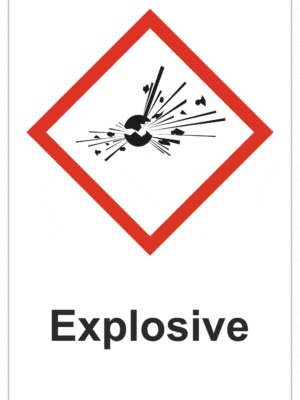 Označenie obalov nebezpečných látok - GHS symboly s textom: Explosive