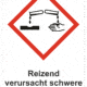 Označenie obalov nebezpečných látok - GHS symboly s textom: Reizend verursacht schwere Augenschäden