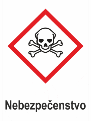 Označenie obalov nebezpečných látok - Výstražné symboly GHS/CLP s textom Nebezpečenstvo: Toxické