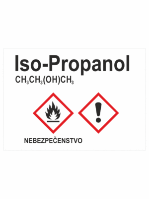 Označenie obalov nebezpečných látok - GHS štítok s názvem: IsoPropanol / Nebezpečenstvo