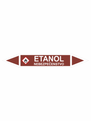 Značenie potrubí - Obojsmerné šípky se symboly: Etanol / Nebezpečenstvo