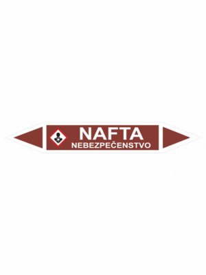 Značenie potrubí - Obojsmerné šípky se symboly: Nafta / Nebezpečenstvo