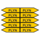 Značenie potrubí - Jednosmerné šípky: Plyn (Text)