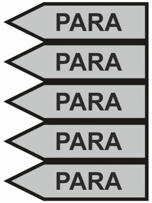 Značenie potrubí - Jednosmerné šípky: Para, smer vľavo (Text)