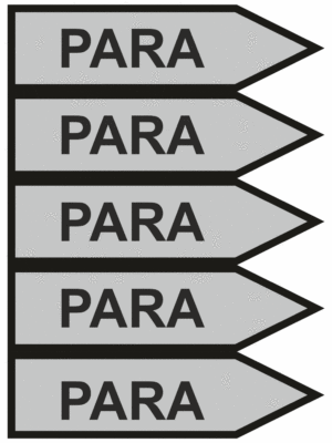 Značenie potrubí - Jednosmerné šípky: Para, smer vpravo (Text)