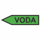 Značenie potrubí - Jednosmerné šípky: Voda (Text, velkosť 2,3, smer vľavo)