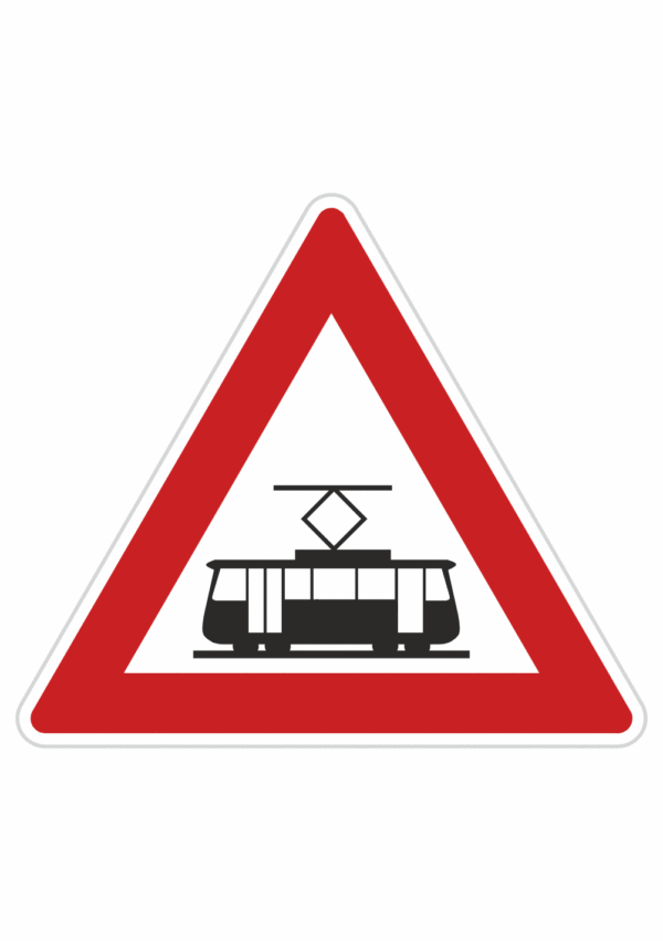 Plechové dopravné značky - Výstražné značenie: Električka