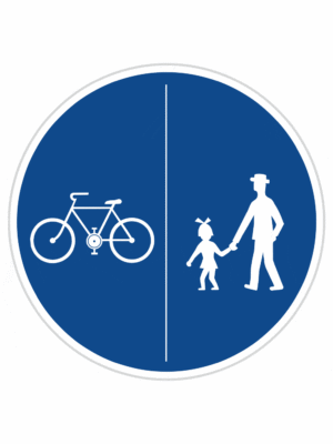 Plechové dopravné značky - Príkazové značenie: Stezka pre chodcov a cyklistov