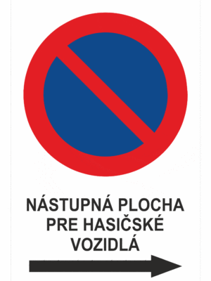 Značenie budov a priestorov - Parkovanie: Nástupná plocha pre hasičské vozidlá vpravo