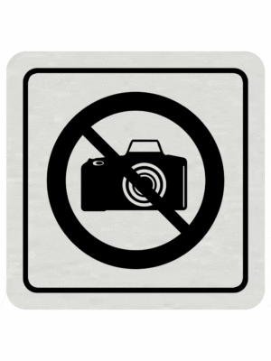 Značenie budov a pristor - Hliníkové piktogramy: Zákaz fotografovania