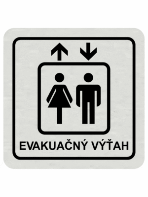 Značenie budov a pristor - Hliníkové piktogramy: Evakuačný výťah
