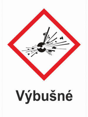 Označenie obalov nebezpečných látok - GHS symboly s textom: Výbušné