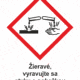 Označenie obalov nebezpečných látok - GHS symboly s textom: Žieravé, vyravujte sa styku s pokožkou a zrakom