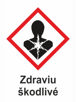 Označenie obalov nebezpečných látok - GHS symboly s textom: Zdraviu škodlivé