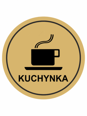 Značenie budov a pristor - Piktogramy na zlatej samolepiacej fólii: Kuchynka