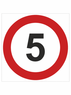Dopravní značenie - Plastové dopravné značky: Maximálna povolená rýchlosť 5 km/h