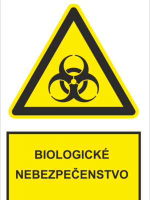 Bezpečnostné značky výstražné - Výstražná značka s textom: Biologické nebezpečenstvo