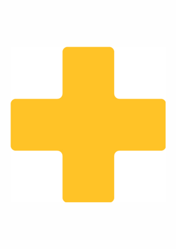 Podlahové pásky a značky - PermaRoute tvary: Kříž žlutý