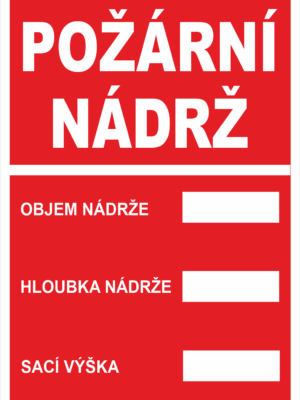 Požární tabulky Text bez symbolu