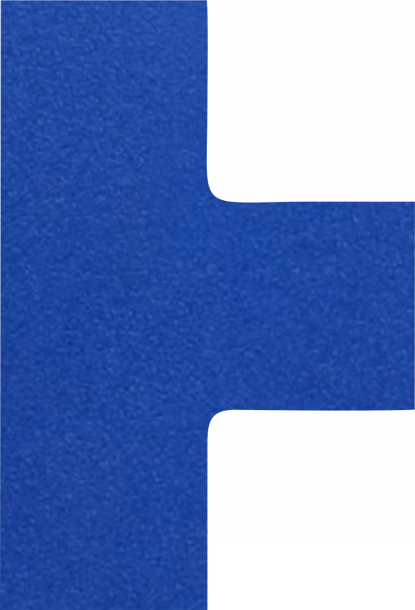 Podlahové značení - Napojení pásu: T křižovatka modrá