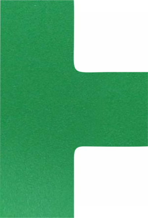 Podlahové značení - Napojení pásu: T křižovatka zelená