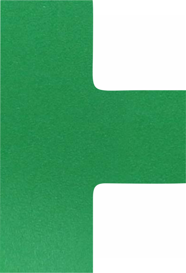 Podlahové značení - Napojení pásu: T křižovatka zelená