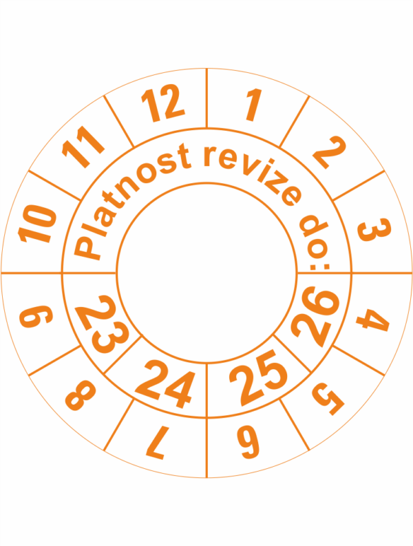 Revizní a kalibrační kolečka - 4 Roky: Platnost revize 2023-2026