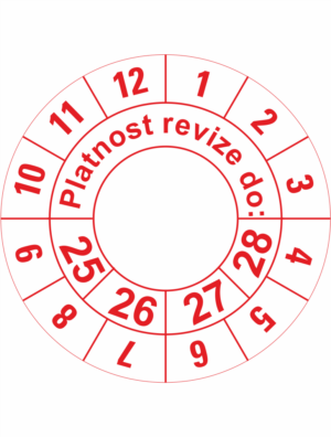 Revizní a kalibrační kolečka - 4 Roky: Platnost revize 2025-2028