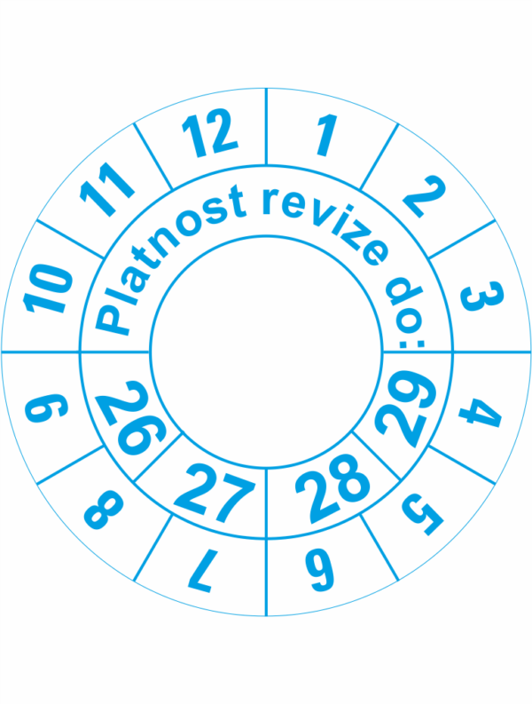 Revizní a kalibrační kolečka - 4 Roky: Platnost revize 2026-2029