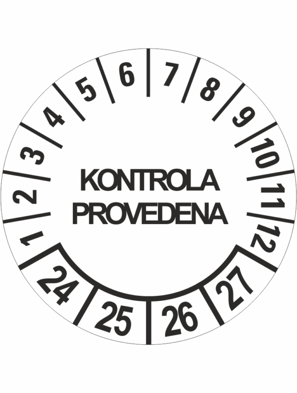 Revizní a kalibrační kolečka - 4 Roky: Kontrola provedena 24-27